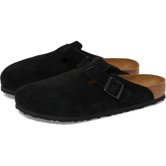 Birkenstock Boston Suede Mule Clog Suede Sandals EU 44 BLACK Men's 11 REGULAR - Picture 1 of 7